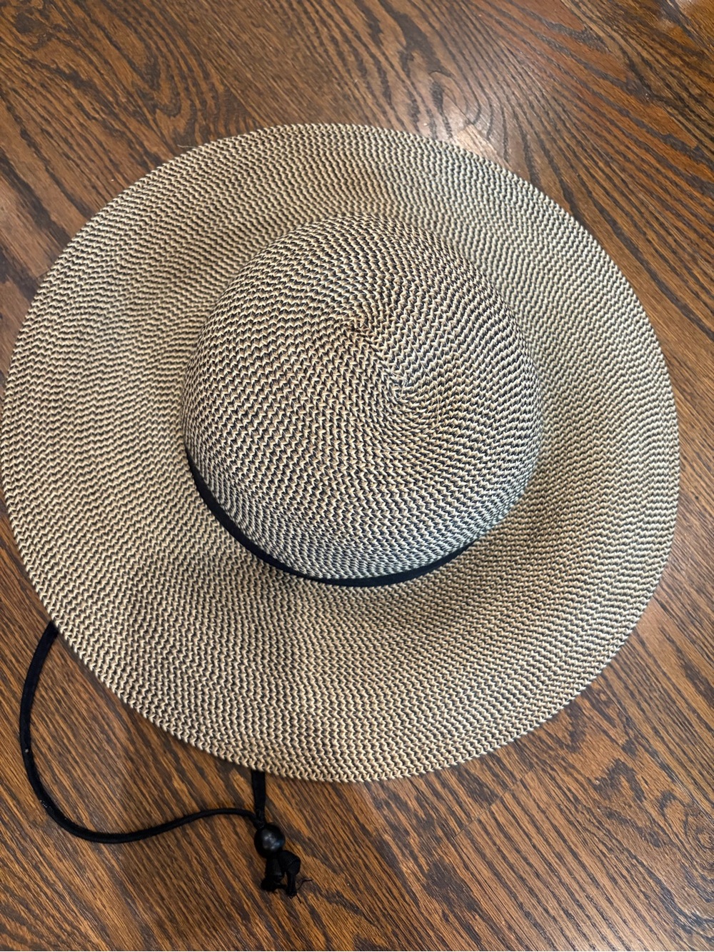 SOLAR ESCAPE Tan & Black Paper Blend Raffia Woven Sun Hat - Picture 4 of 7